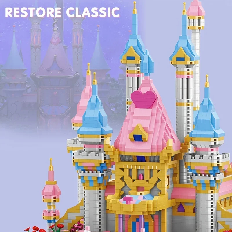Philodendron Pink Princess - 5543PCS Pink Castle Building Blocks Fairy