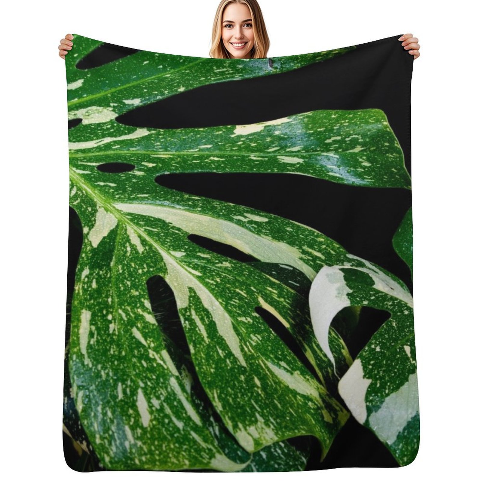 Monstera Thai Constellation - Monstera Thai Constellation Throw Blanket Soft