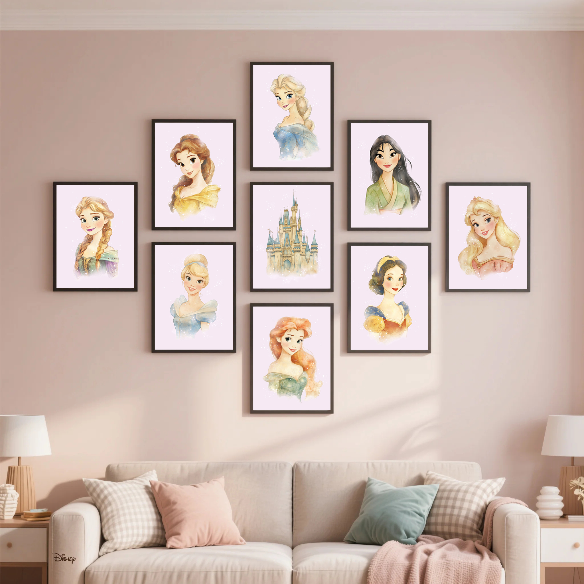 Philodendron Pink Princess - Pink Princess Castle Wall Art Prints